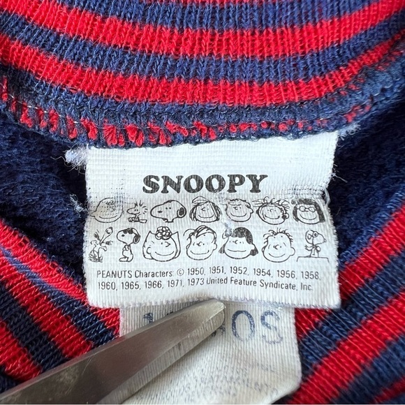 VTG Peanuts Snoopy Daisy Hill Puppies Romper Roughhouse Blue Red 18 Mo USA GUC - Picture 13 of 15